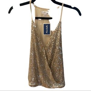 Gold Sequin Racerback Tank